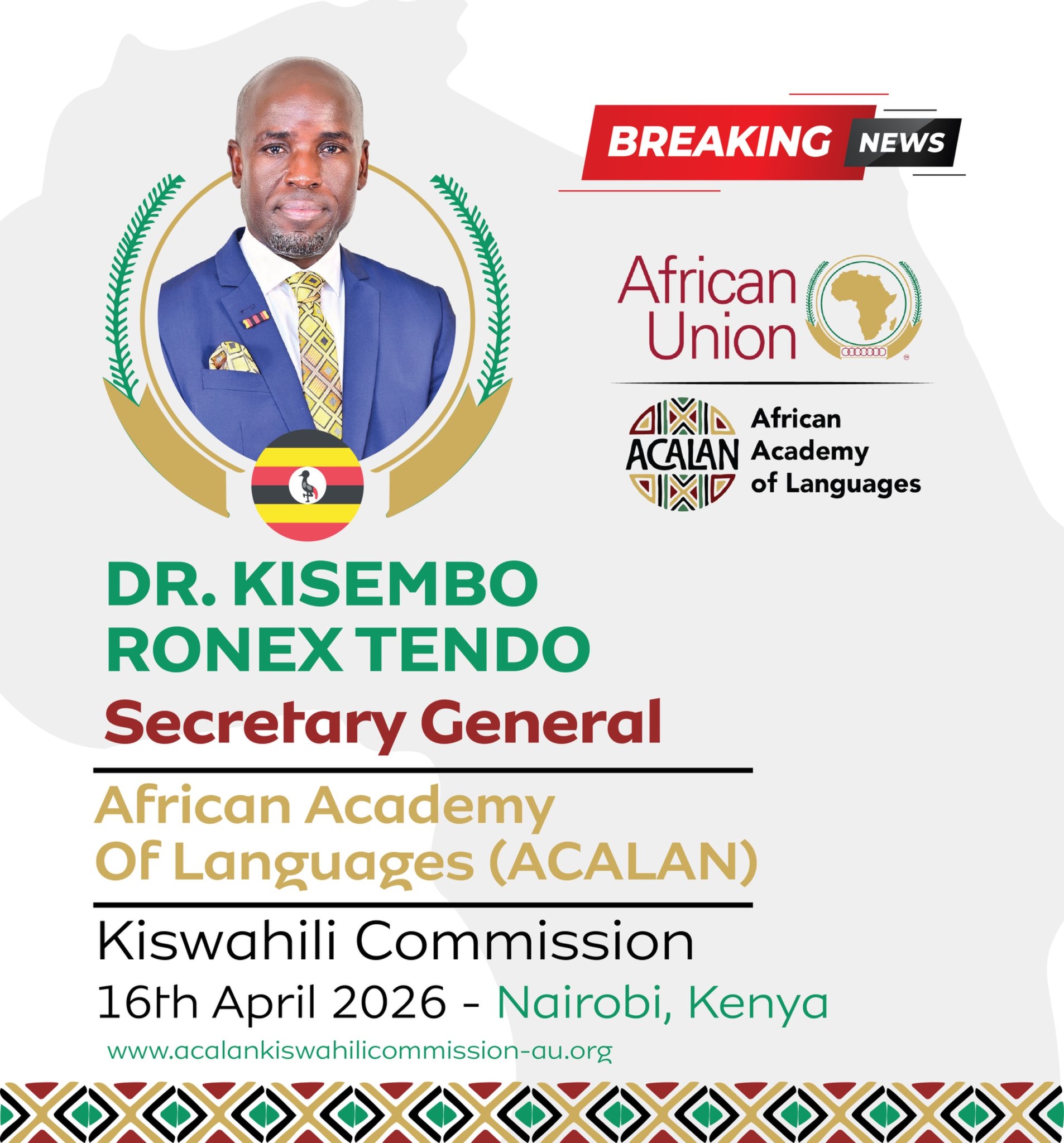 Humbled Yet Unstoppable: Dr. Tendo Ronex Kisembo Accepts Top Language Post  ‘What Mukama Deposits Does Not Rot